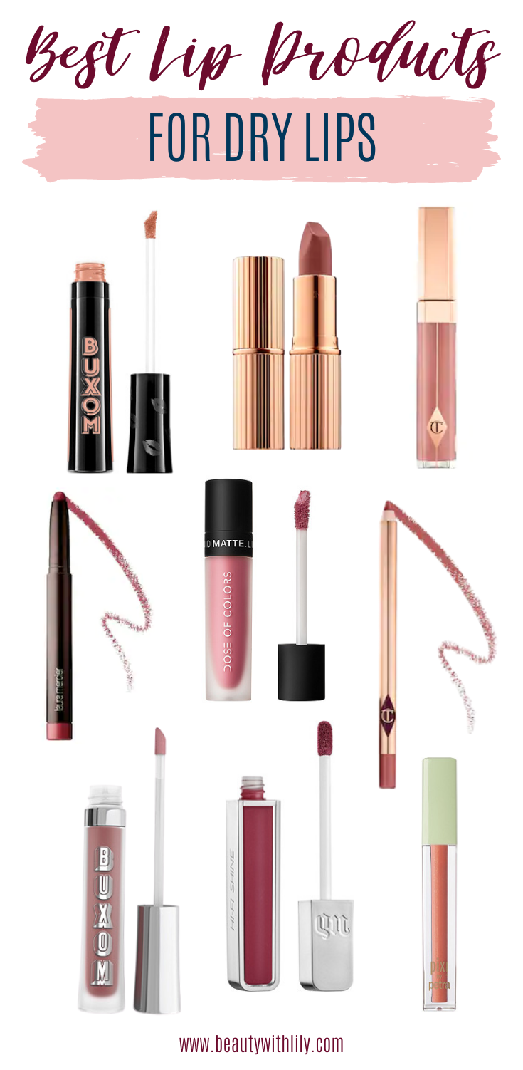 Best Lip Products for Dry Lips // Lipsticks for Dry Lips // Must Have Lip Colors // Lips Colors for Dry Lips // Natural Lip Colors // Best Lip Glosses // Best Lipsticks // Drugstore Lip Products // High-End Lip Products | Beauty With Lily #lipsticks #lipproducts