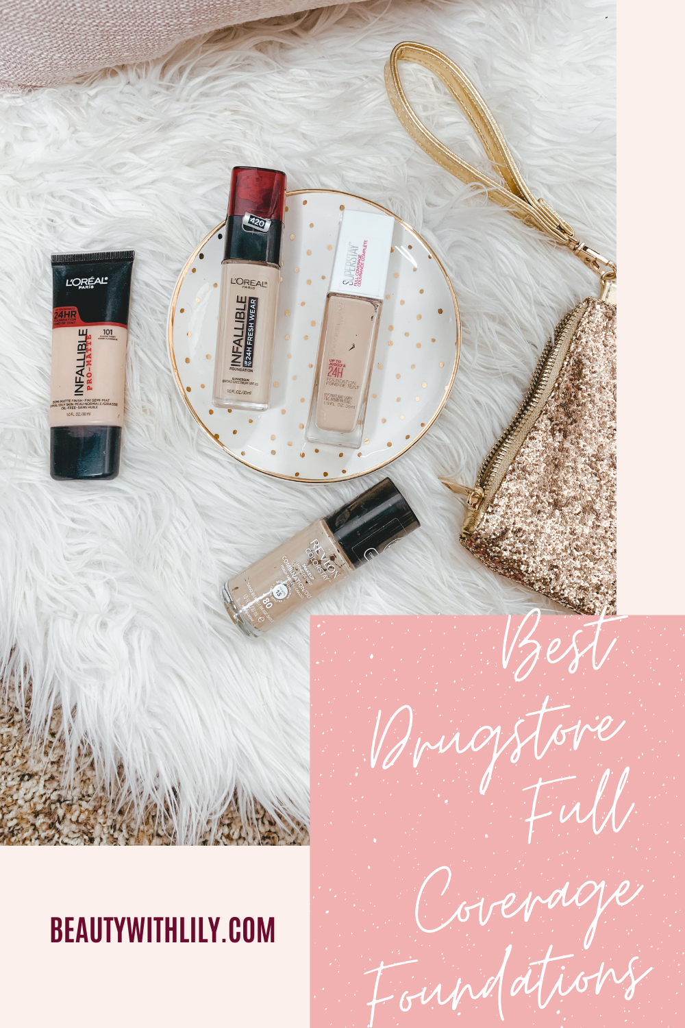 Best Full Coverage Drugstore Foundations // Foundation for Oily Skin Foundation for Combination Skin // Drugstore Makeup // Affordable Makeup for Oily Skin // Full Coverage Makeup // Glam Makeup // How To Conceal Acne | Beauty With Lily #drugstoremakeup #fullcoveragefoundation